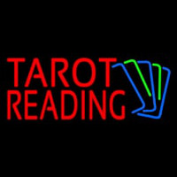 Red Tarot Reading With Cards Leuchtreklame