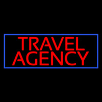 Red Travel Agency Blue Border Leuchtreklame