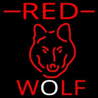 Red Wolf Head Beer Sign Leuchtreklame