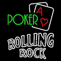 Rolling Rock Green Poker Beer Sign Leuchtreklame