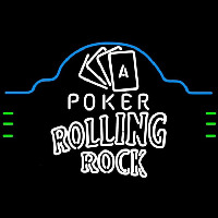 Rolling Rock Poker Ace Cards Beer Sign Leuchtreklame