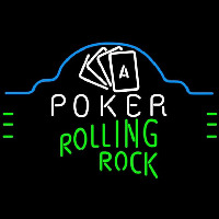 Rolling Rock Poker Ace Cards Beer Sign Leuchtreklame