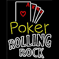 Rolling Rock Poker Ace Series Beer Sign Leuchtreklame