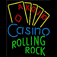 Rolling Rock Poker Casino Ace Series Beer Sign Leuchtreklame