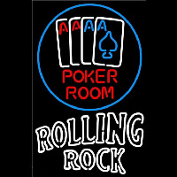 Rolling Rock Poker Room Beer Sign Leuchtreklame