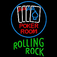 Rolling Rock Poker Room Beer Sign Leuchtreklame