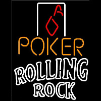 Rolling Rock Poker Squver Ace Beer Sign Leuchtreklame