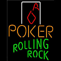 Rolling Rock Poker Squver Ace Beer Sign Leuchtreklame