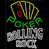 Rolling Rock Poker Yellow Beer Sign Leuchtreklame