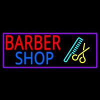 Round Barber Shop Logo Leuchtreklame