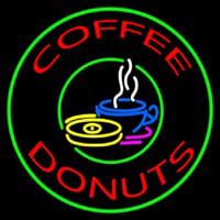 Round Coffee Donuts Leuchtreklame