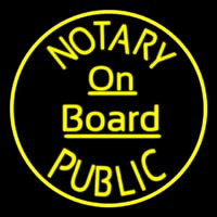 Round Notary Public On Board Leuchtreklame