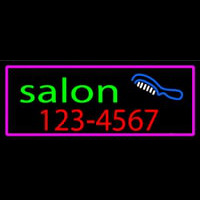 Salon With Comb And Number Leuchtreklame