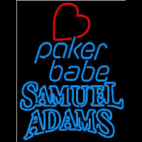 Samuel Adams Poker Girl Heart Babe Beer Sign Leuchtreklame