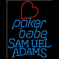 Samuel Adams Poker Girl Heart Babe Beer Sign Leuchtreklame