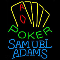 Samuel Adams Poker Yellow Beer Sign Leuchtreklame