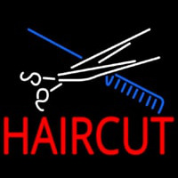 Scissor And Comb Haircut Leuchtreklame