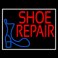 Shoe Repair Logo With Border Leuchtreklame