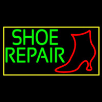 Shoe Repair Yellow Border Leuchtreklame