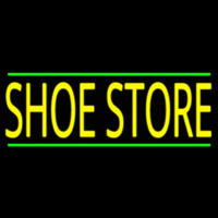 Shoe Store With Green Line Leuchtreklame