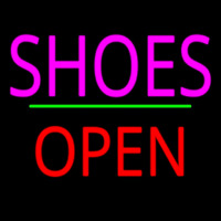 Shoes Open Block Green Line Leuchtreklame