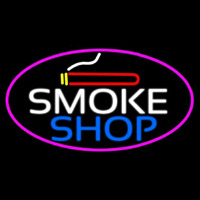 Smoke Shop And Cigar Oval With Pink Border  Leuchtreklame