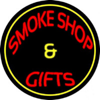 Smoke Shop And Gifts With Yellow Border Leuchtreklame