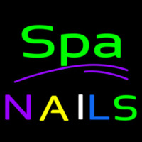 Spa Nails In Rainbow Neon Leuchtreklame