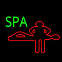 Spa With Red Logo Leuchtreklame