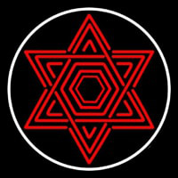 Star Of David Judaism With Border Leuchtreklame