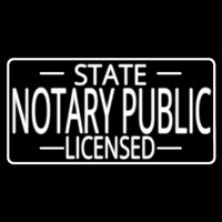 State Notary Public Licensed Leuchtreklame