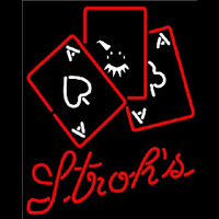 Strohs Ace And Poker Beer Sign Leuchtreklame