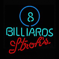 Strohs Ball Billiards Pool Leuchtreklame