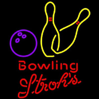 Strohs Bowling Yellow Beer Sign Leuchtreklame