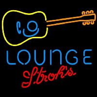 Strohs Guitar Lounge Beer Sign Leuchtreklame