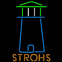 Strohs Lighthouse Art Beer Sign Leuchtreklame