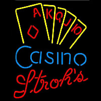 Strohs Poker Casino Ace Series Beer Sign Leuchtreklame