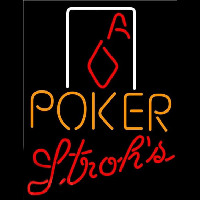 Strohs Poker Squver Ace Beer Sign Leuchtreklame