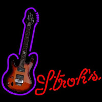 Strohs Purple Guitar Beer Sign Leuchtreklame