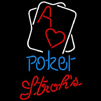 Strohs Rectangular Black Hear Ace Poker Beer Sign Leuchtreklame