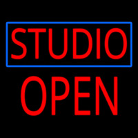 Studio Blue Border Open Block Leuchtreklame