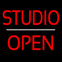 Studio Open White Line Leuchtreklame