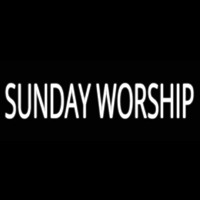 Sunday Worship Leuchtreklame