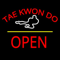 Tae Kwon Do Logo Script2 Open Yellow Line Leuchtreklame