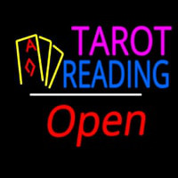 Tarot Reading Open White Line Leuchtreklame