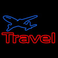 Travel With Plane Icon Leuchtreklame