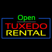 Tu edo Rental Open Green Leuchtreklame