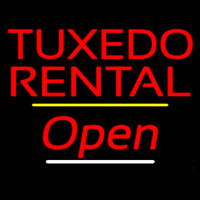 Tu edo Rental Open Yellow Line Leuchtreklame