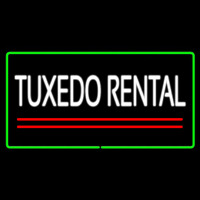 Tu edo Rental Rectangle Green Leuchtreklame