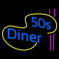 Turquoise 50s Diner Pink Lines Leuchtreklame